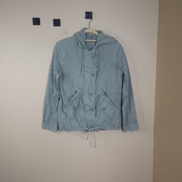 American Eagle Military Full Zip 100% Cotton Jacket in Green Size S - Picture 1 of 12